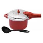 Panela Pressão Antiaderente  4,2l Vermelho Brinox Com Concha
