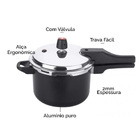 Panela Pressão Antiaderente Fechamento Externo Preta 4,5llitr