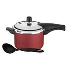 Panela Pressão Vermelha 4,5l Antiaderente Com Concha Tramonti