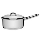 Panela Solar Em Aco Inox Fundo Triplo Com Tampa E Cabo 16 Cm