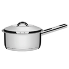 Panela Solar Em Aco Inox Fundo Triplo Com Tampa E Cabo 16 Cm