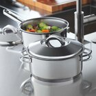 Panela Solar Em Aco Inox Fundo Triplo Com Tampa E Cabo 20 Cm