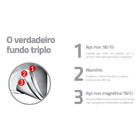 Panela Solar Silicone Em Aco Inox Com Fundo Triplo 16 Cm 1,4