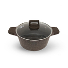 Panela Texturizada De Pó De Mármore Com Tampa Cazaro 28 Cm