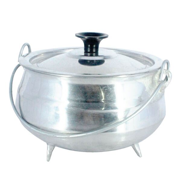 Panela Tripé Alumínio Fundido Polida Alça Vergalhão N07