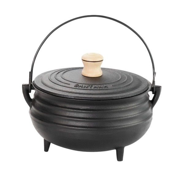 Panela Tripé Nº 7 Ferro Fundido Tampa Ferro Santana 5 Lt
