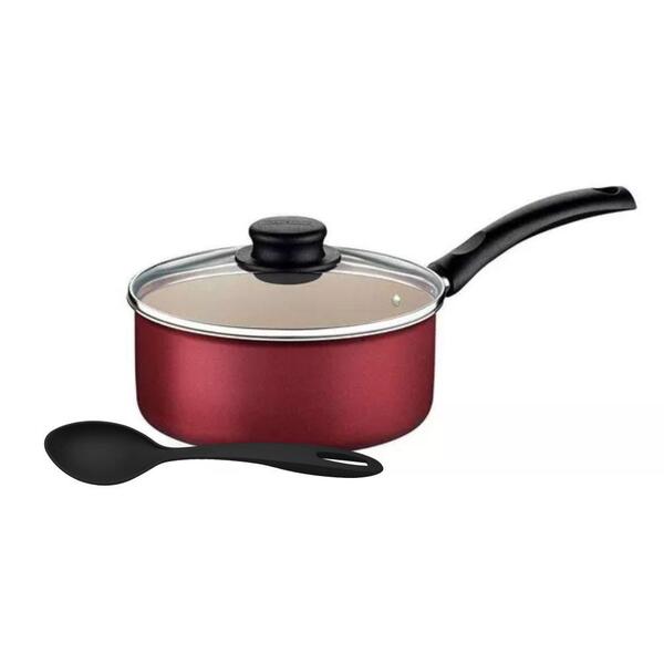 Panela Turim Antiaderente Vermelho 1,4l Com Colher Para Servi