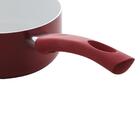 Panela Vermelha 16cm Revestimento Cerâmico Com Tampa