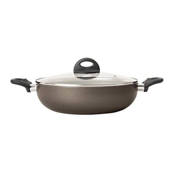 Panela Wok 28cm Com Tampa E Alças 3,55l Brinox Prata