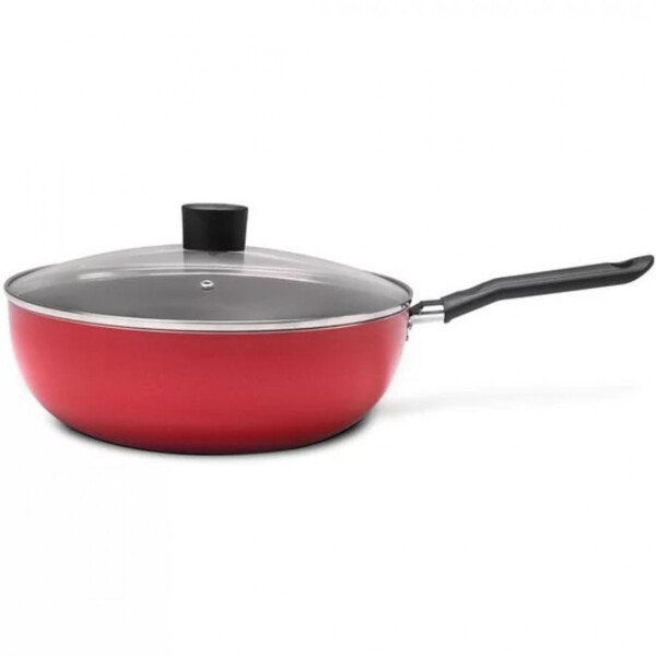 Panela Wok Brinox Garlic Com Tampa De Vidro 24cm