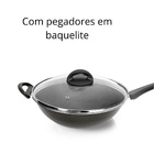 Panela Wok Com Tampa De Vidro 30 Cm Antiaderente Criativa Nig