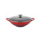 Panela Wok Com Tampa De Vidro Le Creuset Signature 32cm Verme