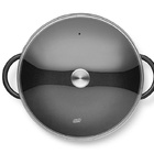 Panela Wok Ferro Fundido Com Tampa De Vidro - Mta