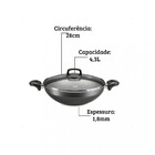 Panela Wok Supra Antiaderente Em Alumínio Com Alça - Mta
