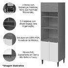Paneleiro 100% Mdf 3 Portas Com Nicho Para Microondas Luna Ci