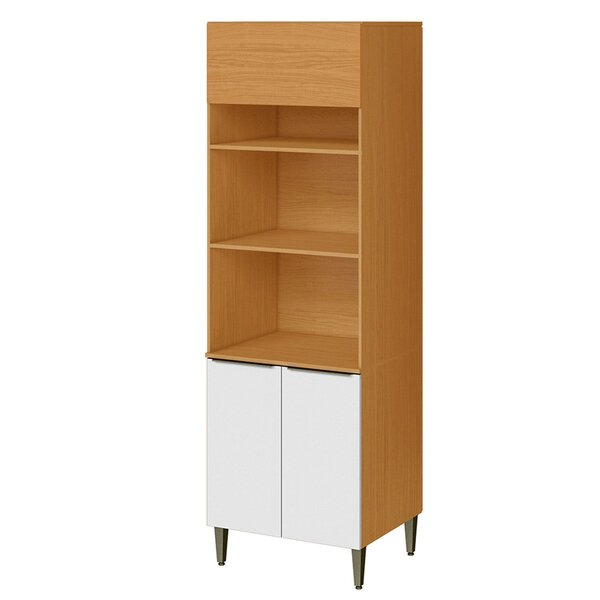 Paneleiro 100% Mdf 3 Portas Com Nicho Para Microondas Luna Ci