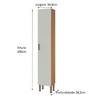 Paneleiro 1 Porta 100% Mdf Essência Freijo/white Laca