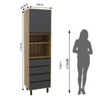 Paneleiro 1 Porta 4 Gavetas Confort   Cinamomo/grafite