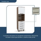 Paneleiro 1 Porta 4 Gavetas Evolution Plus   Tannat/branco