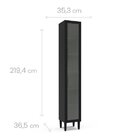 Paneleiro 1 Porta De Vidro Menu Kitchen Canelone  Preto/álamo