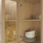 Paneleiro 4 Portas 1 Gaveta 228x70x52cm Madeira Carvalho Greige Condessa Nesher