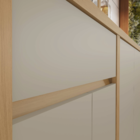 Paneleiro 4 Portas 1 Gaveta 228x70x52cm Madeira Carvalho Greige Condessa Nesher
