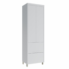 Paneleiro 2 Portas 2 Gavetas 228x70x52cm Madeira Branco Marquesa Nesher