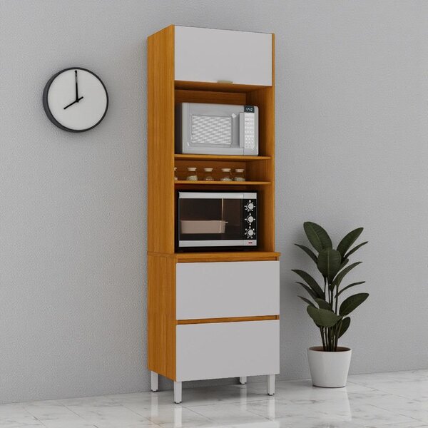 Paneleiro 2 Portas 1 Gaveta 70cm Espaço Para 2 Fornos 100% Md