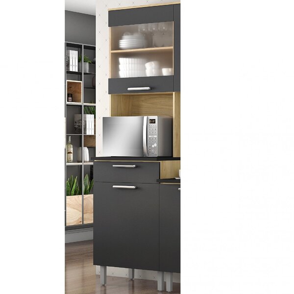 Paneleiro 2 Portas 1 Gaveta E Nicho Para Micro-ondas Clean It