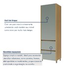Paneleiro 2 Portas 2 Gavetas 70cm  100% Mdf Rainha Nature/ver