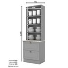 Paneleiro 2 Portas 2 Gavetas Emily Espresso Móveis Cinza