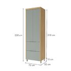 Paneleiro 2 Portas 2 Gavetas Marquesa 70cm  100% Mdf Nature/v