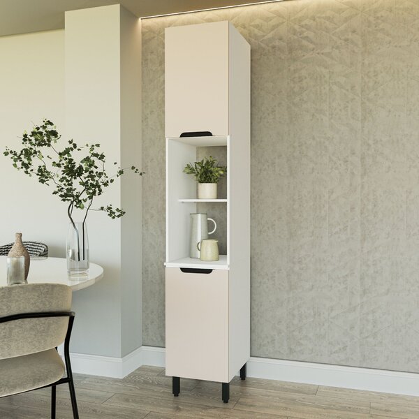 Paneleiro 2 Portas 2 Nichos 224,5cm X 40cm X 52cm Branco/creme