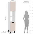 Paneleiro 2 Portas 2 Nichos 224,5cm X 40cm X 52cm Branco/creme