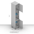 Paneleiro 2 Portas 2 Nichos 224,5cm X 52cm X 40cm Branco/azul