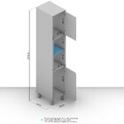 Paneleiro 2 Portas 2 Nichos Creme Koya 214 Cm Creme