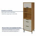 Paneleiro 2 Portas 3 Gavetas Imperatriz 100% Mdf Freijó/off W