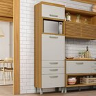 Paneleiro 2 Portas 3 Gavetas Princesa  100% Mdf Freijó/off Wh