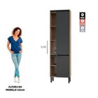 Paneleiro 2 Portas Com Usb Hibisco Thela Grafite