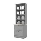 Paneleiro 2 Portas De Vidro 2 Gavetas Com Tampo Americana Cin