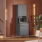 Paneleiro 2 Portas Microondas Cinza Gris Line Kits Paraná