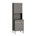 Paneleiro 2 Portas Microondas Cinza Gris Line Kits Paraná