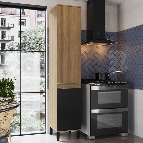 Paneleiro 2 Portas Paola Delmarco Mel/preto