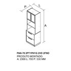 Paneleiro 3 Portas 1 Gaveta 70cm Espaço Para 2 Fornos Mdf Rod