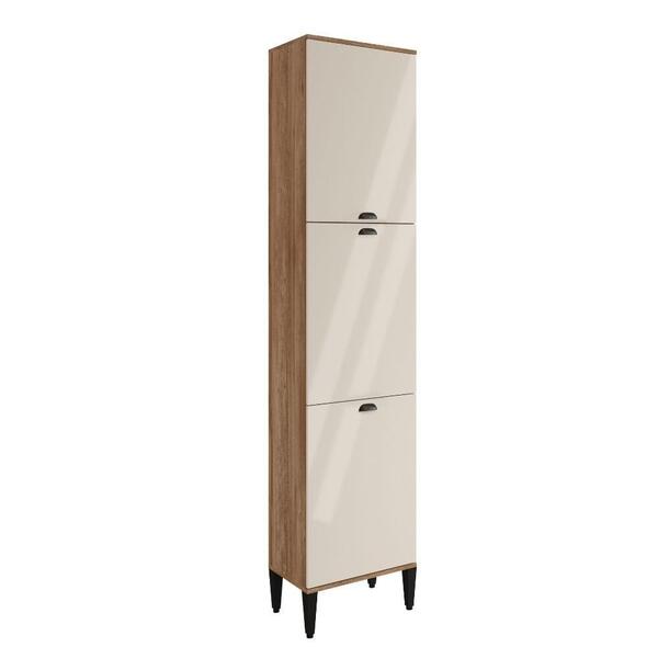 Paneleiro 3 Portas 5 Prateleiras Lótus Carraro Freijó Com Off