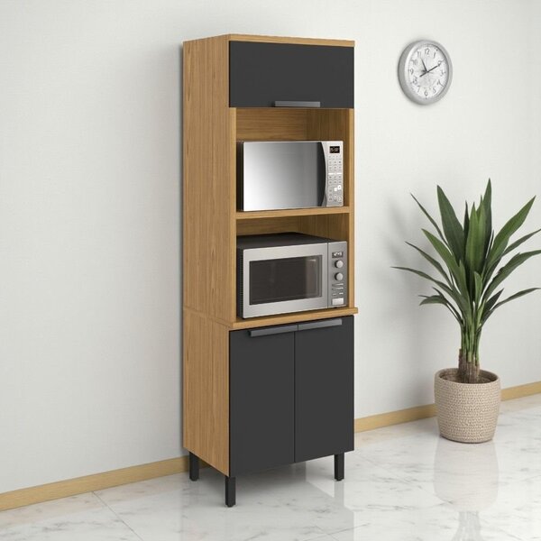 Paneleiro 3 Portas 70cm Espaço Para 2 Fornos 100% Mdf Dobradi