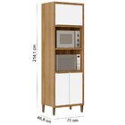 Paneleiro 3 Portas Com Nicho Para 2 Microondas Opala Carvalho