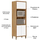 Paneleiro 3 Portas Com Nicho Para 2 Microondas Opala Carvalho