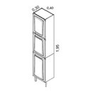 Paneleiro 3 Portas Dobradiças Slow Motion 40cm Em Aço Branco