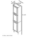 Paneleiro 3 Portas Dobradiças Slow Motion 40cm Em Aço Branco